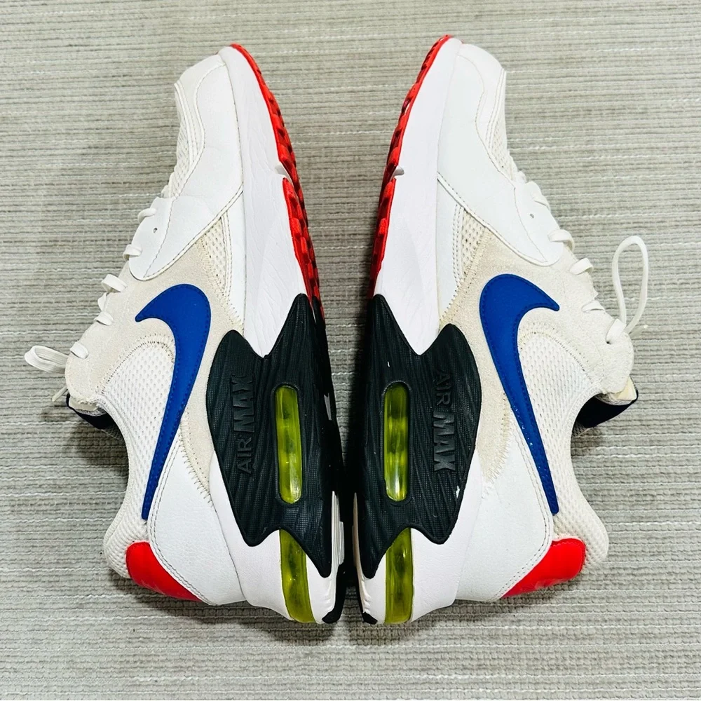 Size 12 -Nike Air Max Excee Hyper Blue White Red‎ Leather Tan Suede (CD4165-101)